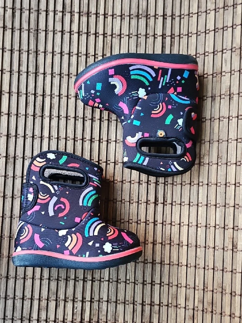 Baby Bogs R-Fun Raindbow Kids Black Rainbow Rain & Snow Bloom Boots AJ
